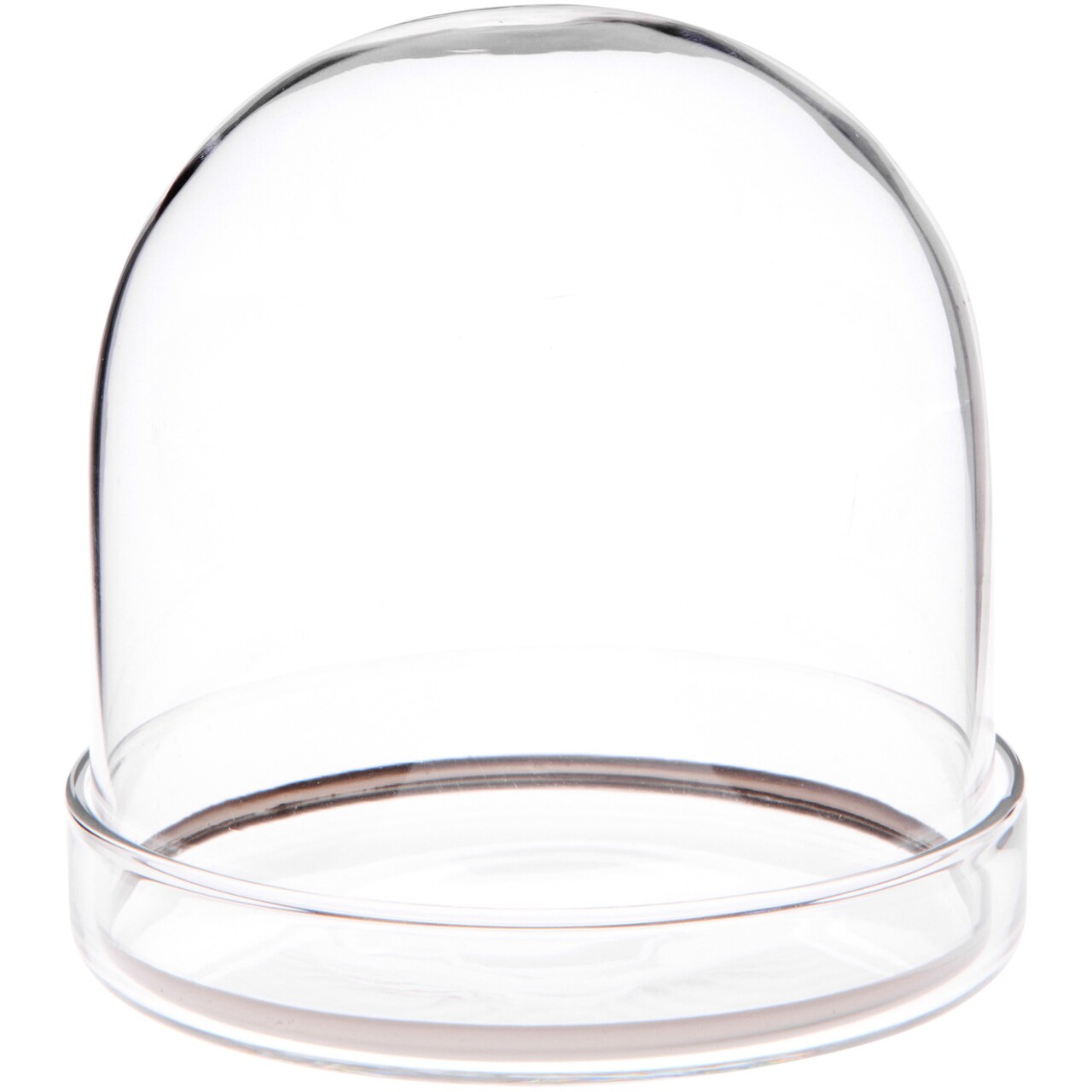 Plymor 3" x 3" Glass Display Dome Cloche with Silver Rim (Clear Glass Tray Base)